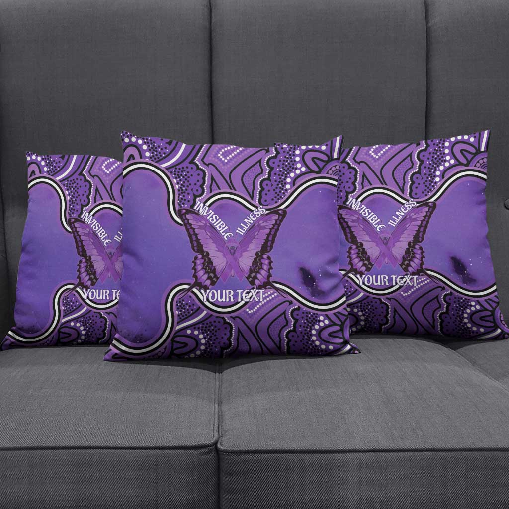 Australia Lupus Awareness Month Personalised Pillow Cover Butterfly Purple Ribbon Invisible Illness Indigenous Art