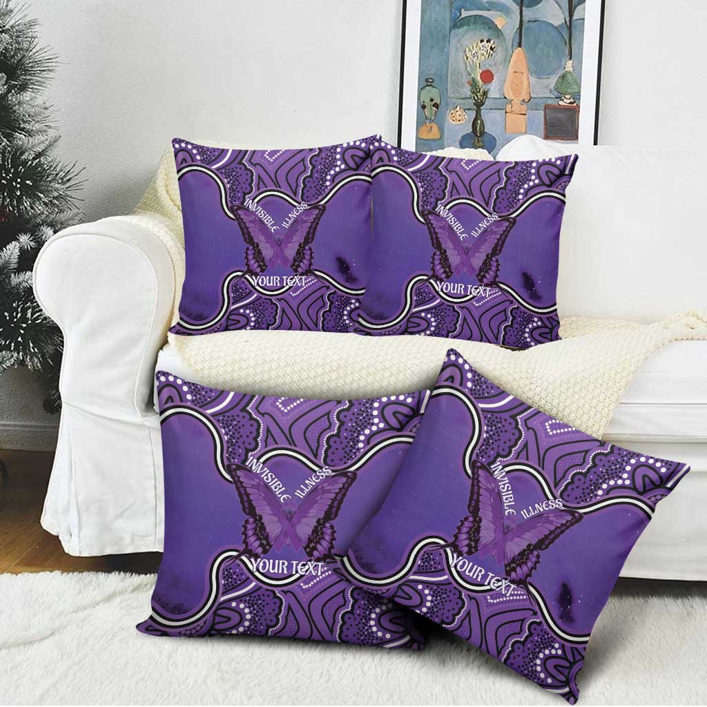 Australia Lupus Awareness Month Personalised Pillow Cover Butterfly Purple Ribbon Invisible Illness Indigenous Art