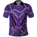 Australia Lupus Awareness Month Personalised Polo Shirt Butterfly Purple Ribbon Invisible Illness Indigenous Art