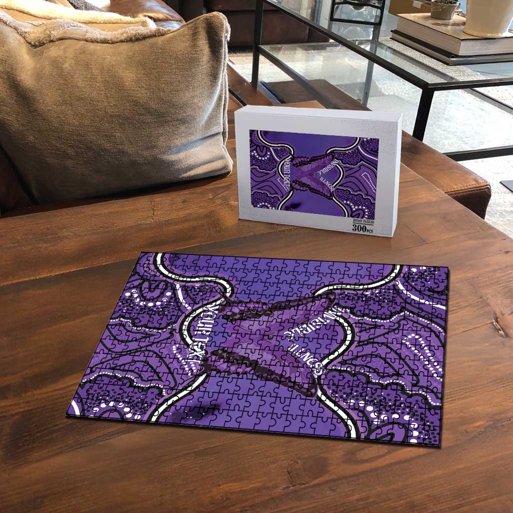 Australia Lupus Awareness Month Personalised Puzzle Butterfly Purple Ribbon Invisible Illness Indigenous Art