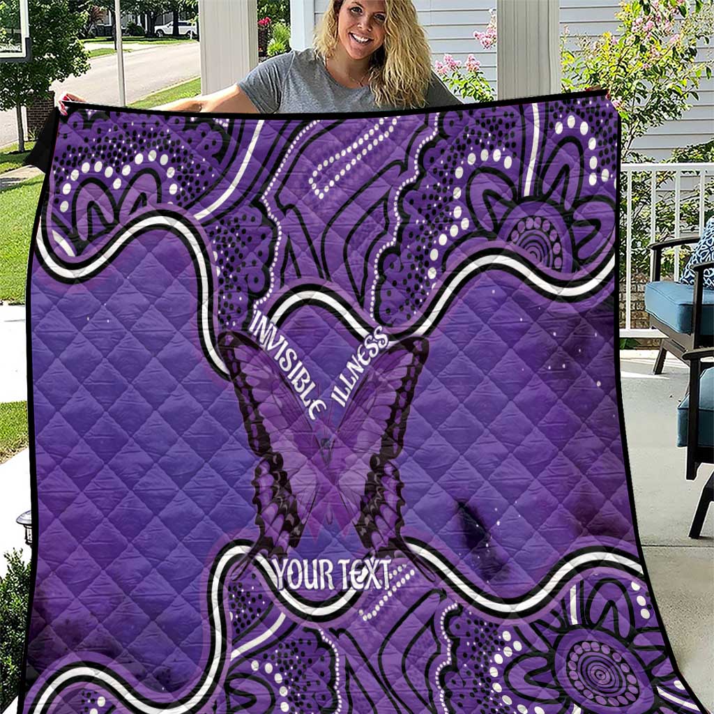 Australia Lupus Awareness Month Personalised Quilt Butterfly Purple Ribbon Invisible Illness Indigenous Art