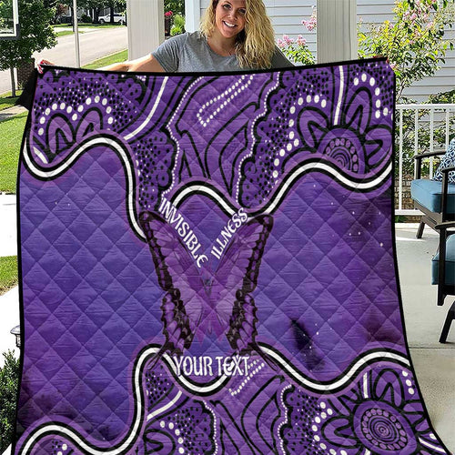 Australia Lupus Awareness Month Personalised Quilt Butterfly Purple Ribbon Invisible Illness Indigenous Art