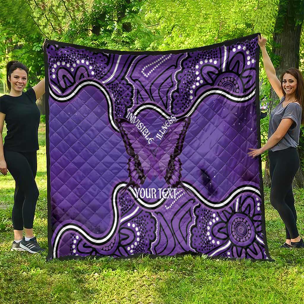 Australia Lupus Awareness Month Personalised Quilt Butterfly Purple Ribbon Invisible Illness Indigenous Art