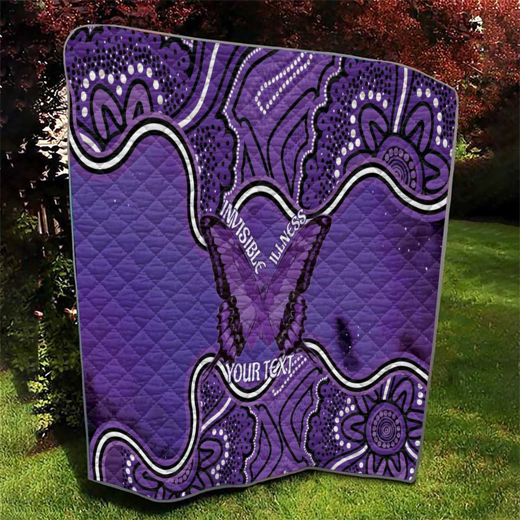 Australia Lupus Awareness Month Personalised Quilt Butterfly Purple Ribbon Invisible Illness Indigenous Art