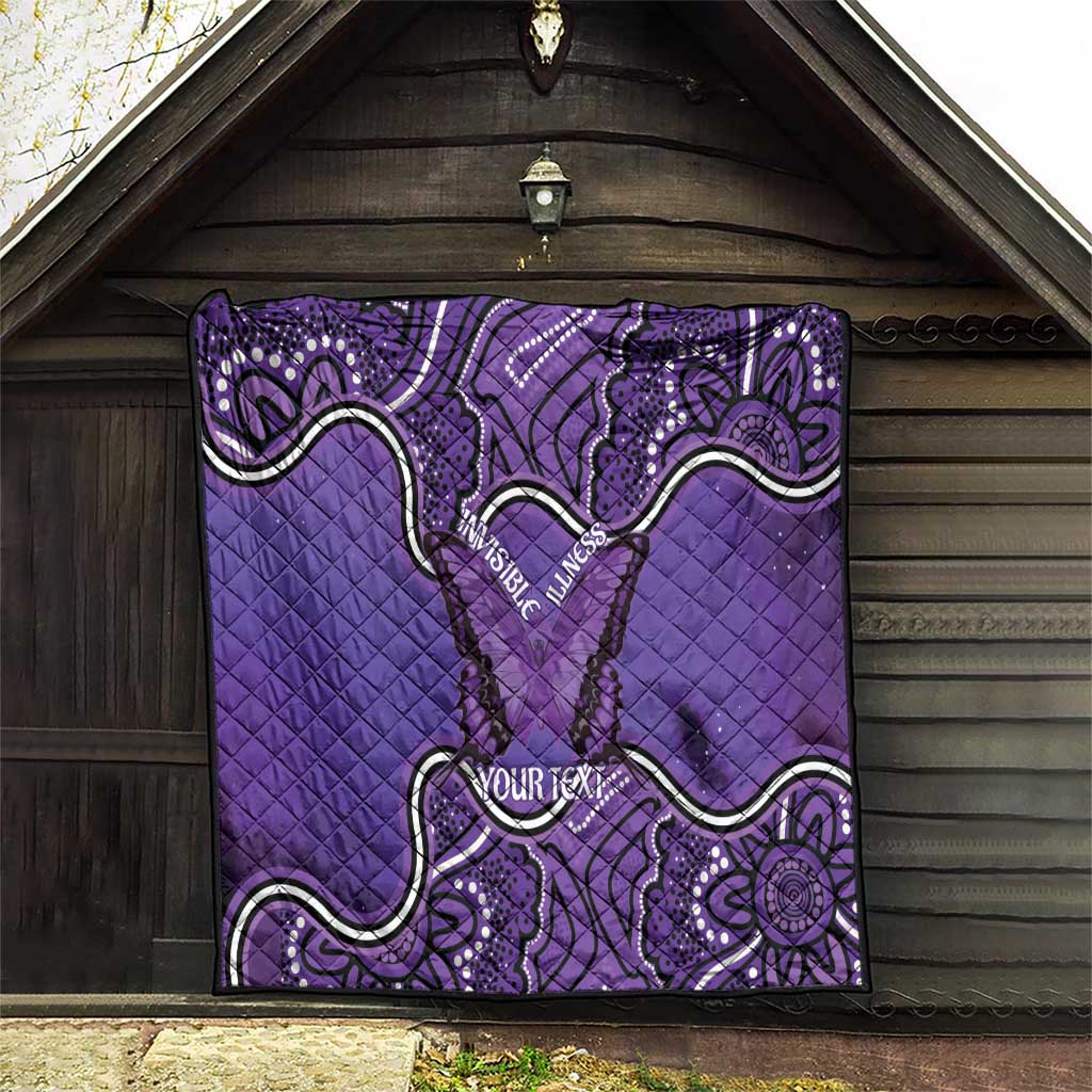 Australia Lupus Awareness Month Personalised Quilt Butterfly Purple Ribbon Invisible Illness Indigenous Art