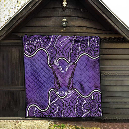Australia Lupus Awareness Month Personalised Quilt Butterfly Purple Ribbon Invisible Illness Indigenous Art