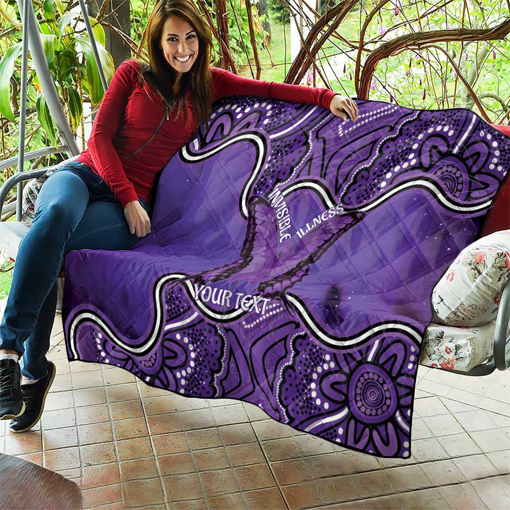 Australia Lupus Awareness Month Personalised Quilt Butterfly Purple Ribbon Invisible Illness Indigenous Art