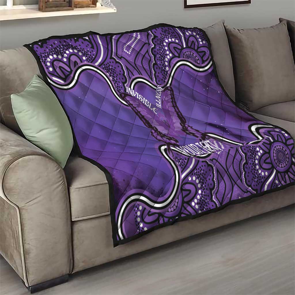 Australia Lupus Awareness Month Personalised Quilt Butterfly Purple Ribbon Invisible Illness Indigenous Art