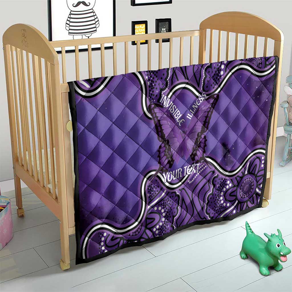 Australia Lupus Awareness Month Personalised Quilt Butterfly Purple Ribbon Invisible Illness Indigenous Art