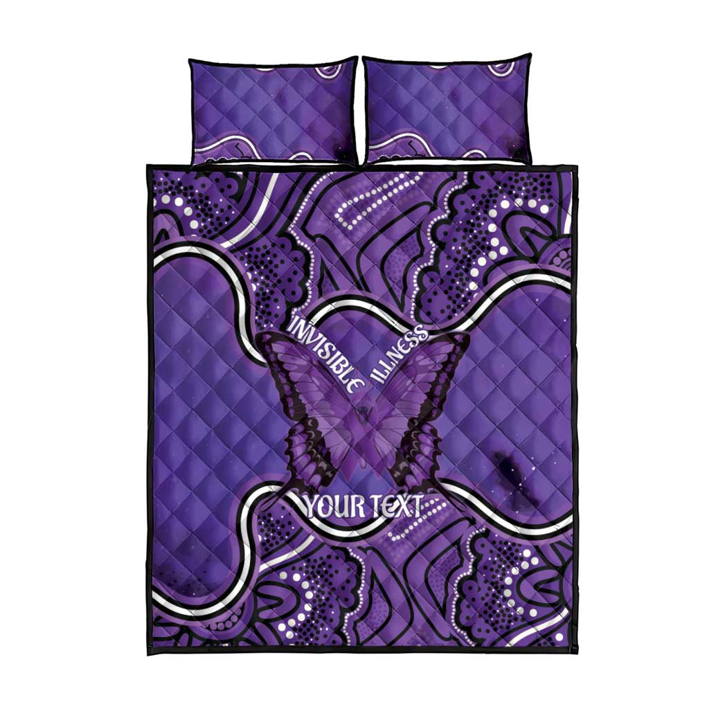 Australia Lupus Awareness Month Personalised Quilt Bed Set Butterfly Purple Ribbon Invisible Illness Indigenous Art