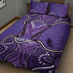 Australia Lupus Awareness Month Personalised Quilt Bed Set Butterfly Purple Ribbon Invisible Illness Indigenous Art
