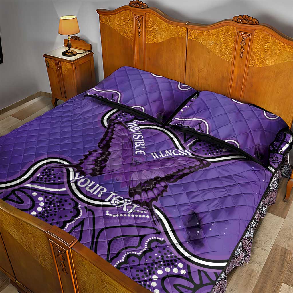 Australia Lupus Awareness Month Personalised Quilt Bed Set Butterfly Purple Ribbon Invisible Illness Indigenous Art