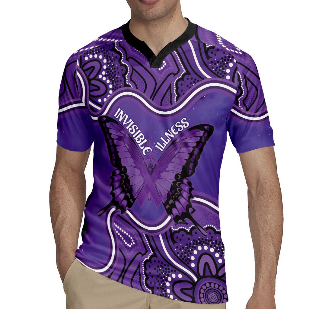 Australia Lupus Awareness Month Personalised Rugby Jersey Butterfly Purple Ribbon Invisible Illness Indigenous Art