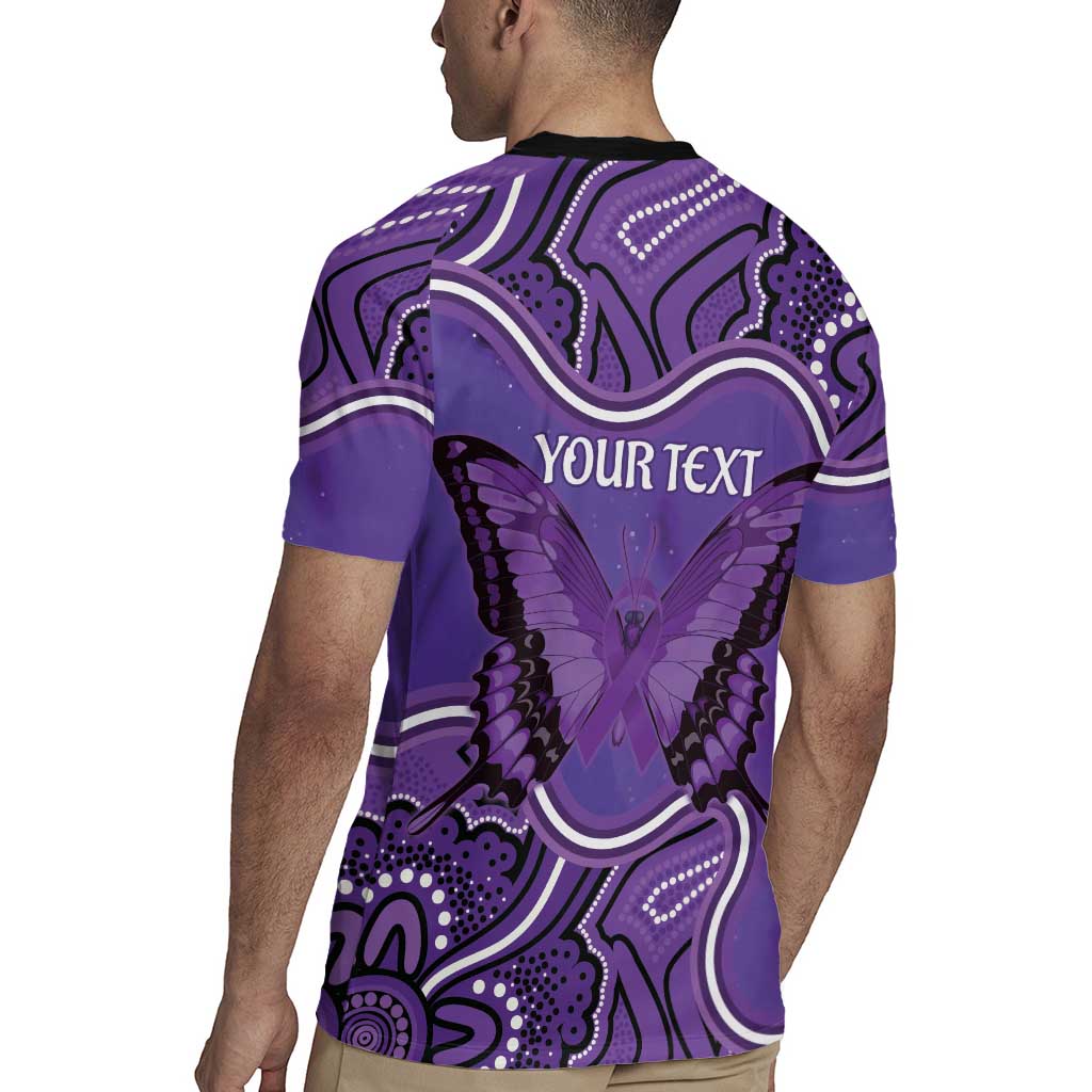 Australia Lupus Awareness Month Personalised Rugby Jersey Butterfly Purple Ribbon Invisible Illness Indigenous Art