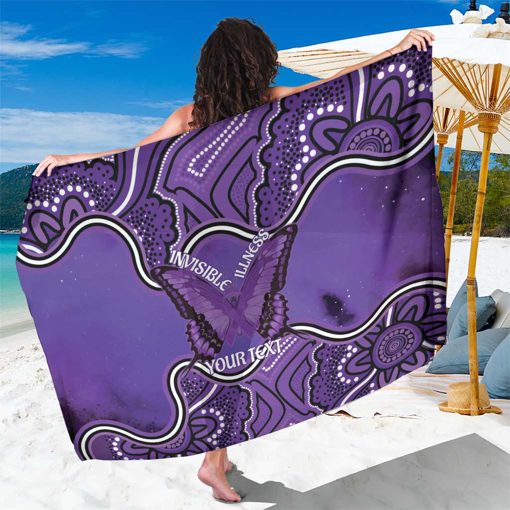 Australia Lupus Awareness Month Personalised Sarong Butterfly Purple Ribbon Invisible Illness Indigenous Art