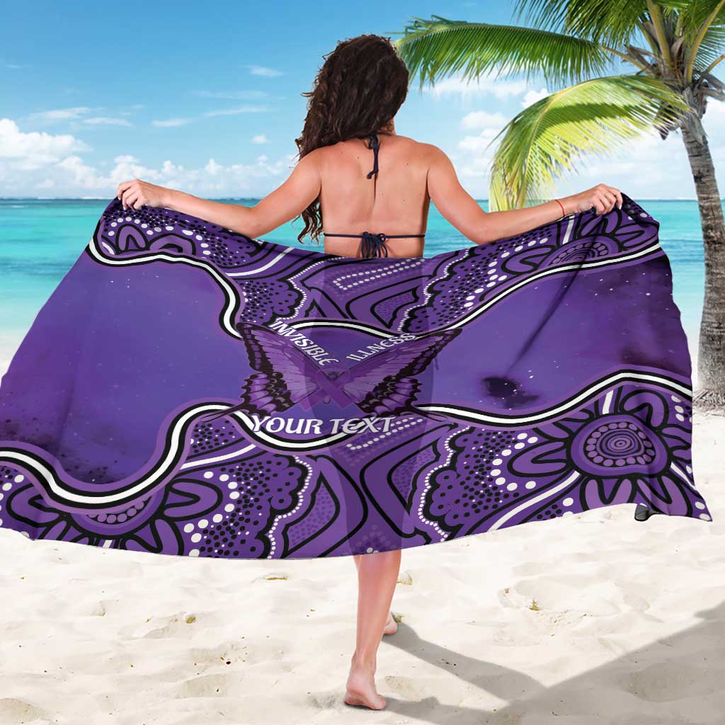 Australia Lupus Awareness Month Personalised Sarong Butterfly Purple Ribbon Invisible Illness Indigenous Art