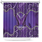 Australia Lupus Awareness Month Personalised Shower Curtain Butterfly Purple Ribbon Invisible Illness Indigenous Art