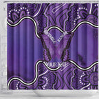 Australia Lupus Awareness Month Personalised Shower Curtain Butterfly Purple Ribbon Invisible Illness Indigenous Art