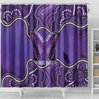 Australia Lupus Awareness Month Personalised Shower Curtain Butterfly Purple Ribbon Invisible Illness Indigenous Art