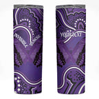 Australia Lupus Awareness Month Personalised Skinny Tumbler Butterfly Purple Ribbon Invisible Illness Indigenous Art