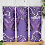 Australia Lupus Awareness Month Personalised Skinny Tumbler Butterfly Purple Ribbon Invisible Illness Indigenous Art