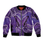Australia Lupus Awareness Month Personalised Sleeve Zip Bomber Jacket Butterfly Purple Ribbon Invisible Illness Indigenous Art