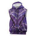 Australia Lupus Awareness Month Personalised Sleeveless Zip Hoodie Butterfly Purple Ribbon Invisible Illness Indigenous Art
