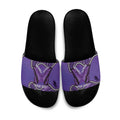 Australia Lupus Awareness Month Personalised Slide Sandals Butterfly Purple Ribbon Invisible Illness Indigenous Art