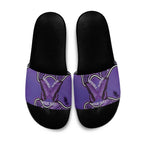 Australia Lupus Awareness Month Personalised Slide Sandals Butterfly Purple Ribbon Invisible Illness Indigenous Art