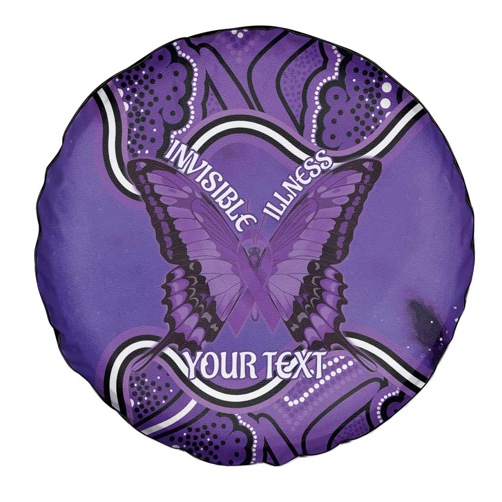 Australia Lupus Awareness Month Personalised Spare Tire Cover Butterfly Purple Ribbon Invisible Illness Indigenous Art