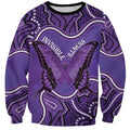 Australia Lupus Awareness Month Personalised Sweatshirt Butterfly Purple Ribbon Invisible Illness Indigenous Art