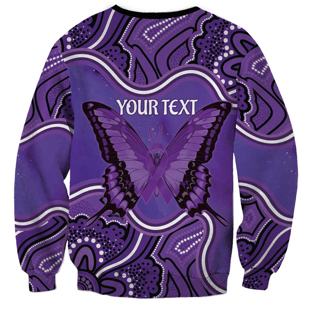 Australia Lupus Awareness Month Personalised Sweatshirt Butterfly Purple Ribbon Invisible Illness Indigenous Art
