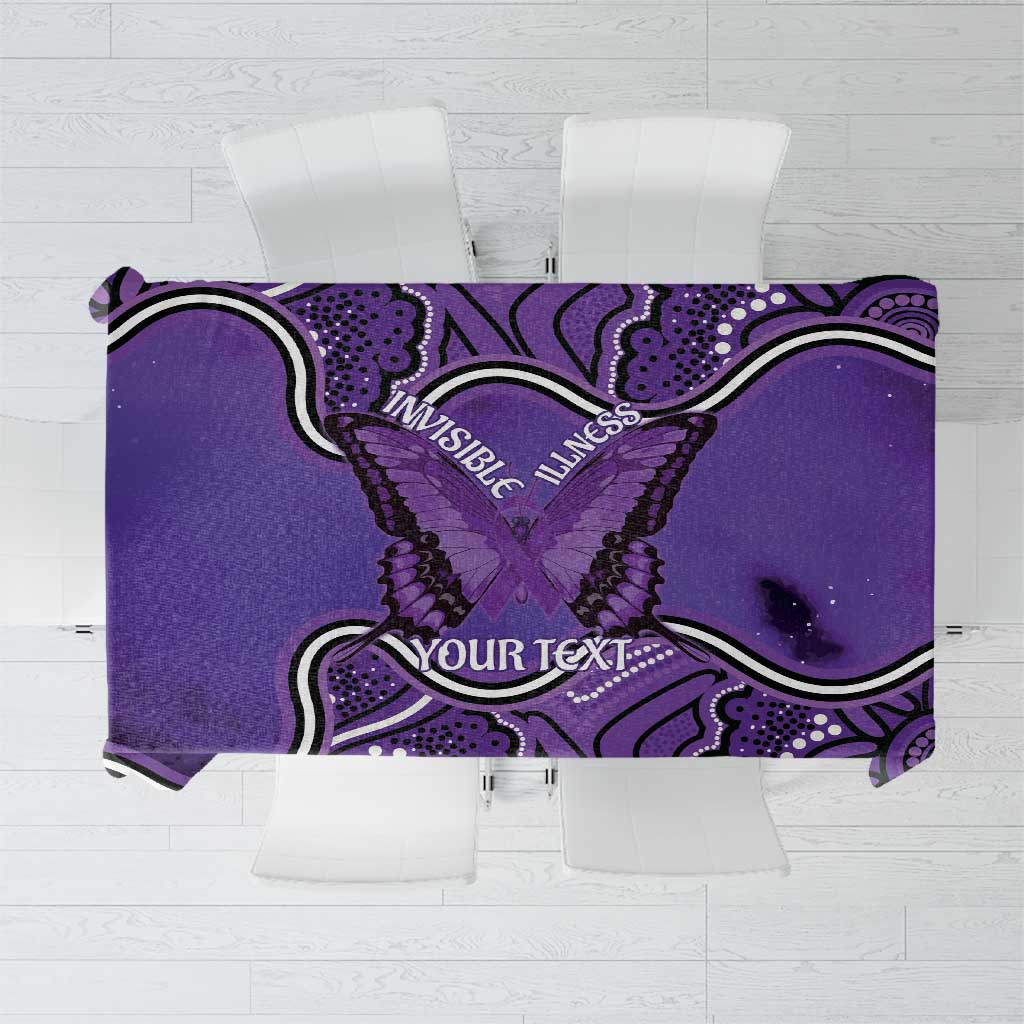 Australia Lupus Awareness Month Personalised Tablecloth Butterfly Purple Ribbon Invisible Illness Indigenous Art