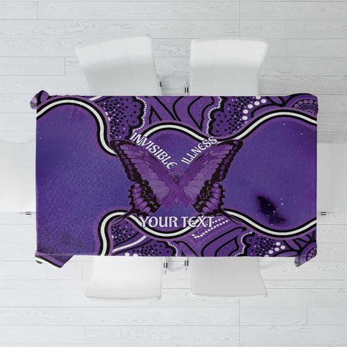 Australia Lupus Awareness Month Personalised Tablecloth Butterfly Purple Ribbon Invisible Illness Indigenous Art