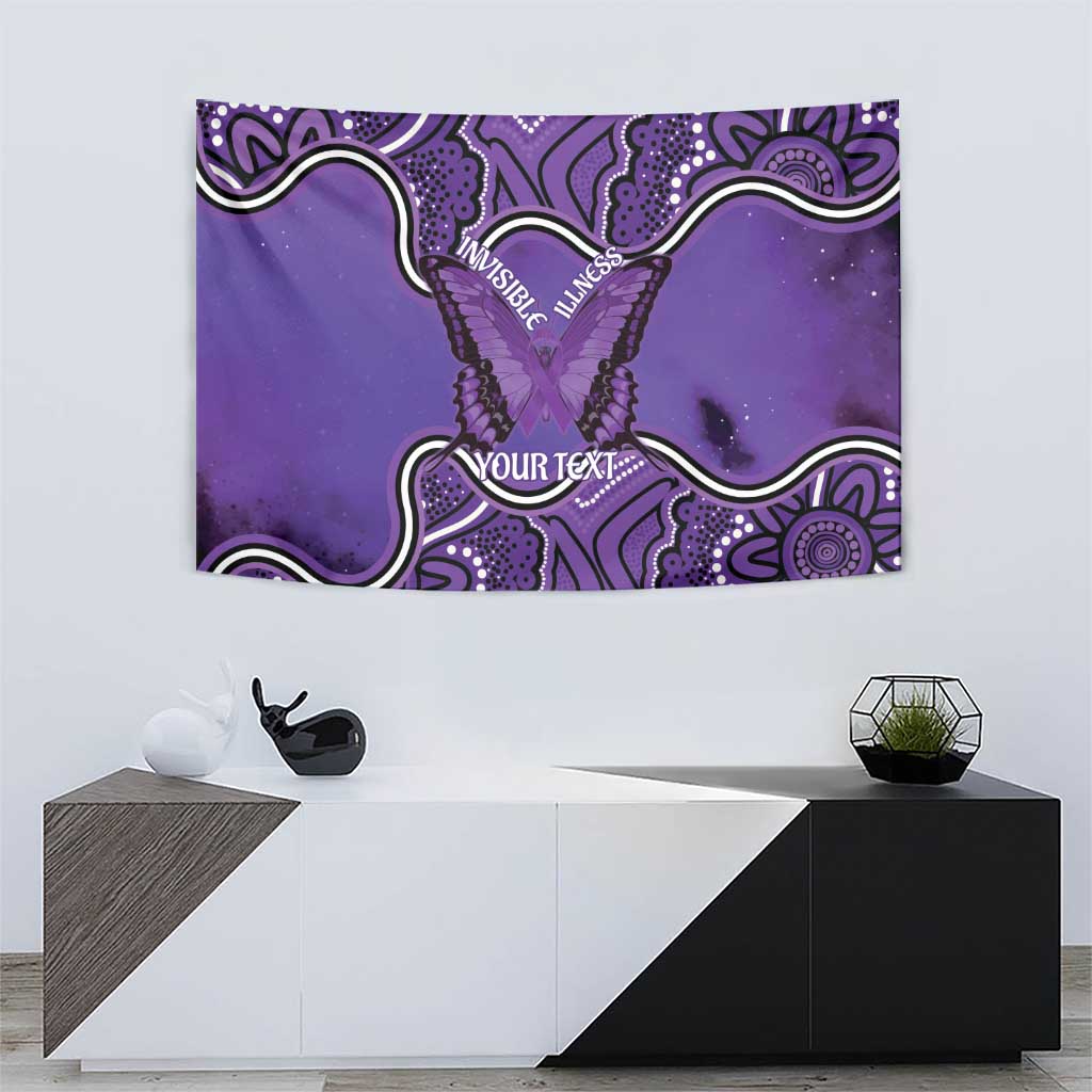 Australia Lupus Awareness Month Personalised Tapestry Butterfly Purple Ribbon Invisible Illness Indigenous Art