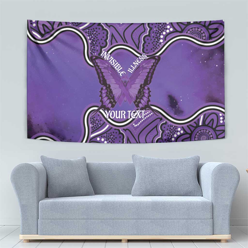 Australia Lupus Awareness Month Personalised Tapestry Butterfly Purple Ribbon Invisible Illness Indigenous Art