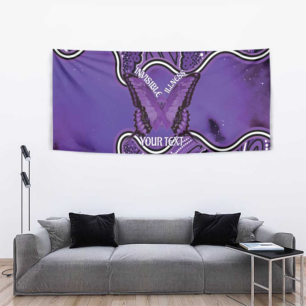 Australia Lupus Awareness Month Personalised Tapestry Butterfly Purple Ribbon Invisible Illness Indigenous Art