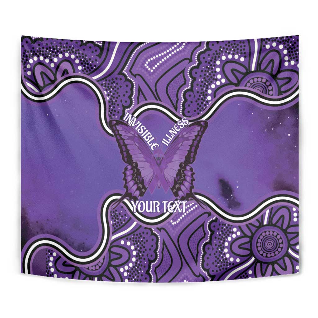 Australia Lupus Awareness Month Personalised Tapestry Butterfly Purple Ribbon Invisible Illness Indigenous Art