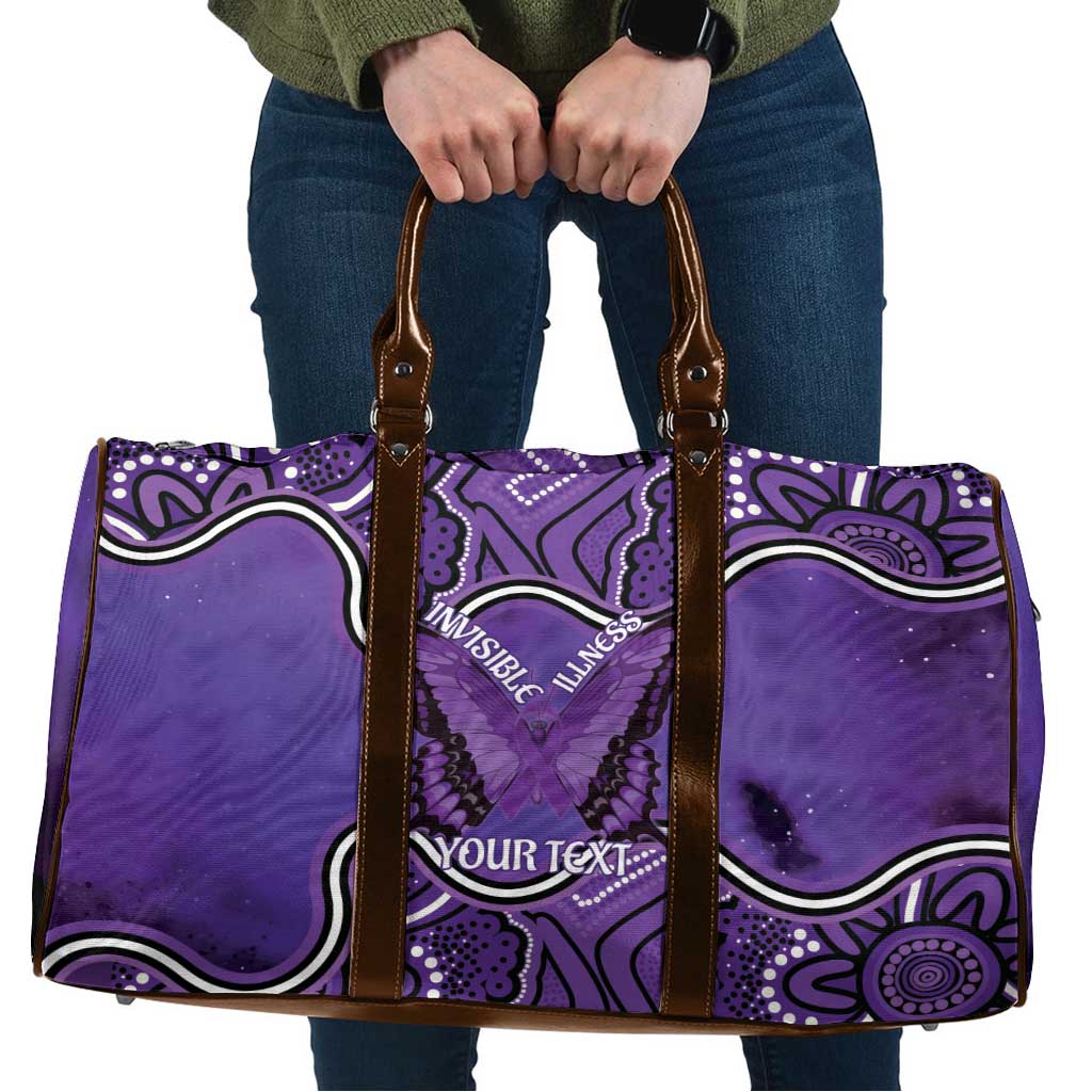 Australia Lupus Awareness Month Personalised Travel Bag Butterfly Purple Ribbon Invisible Illness Indigenous Art