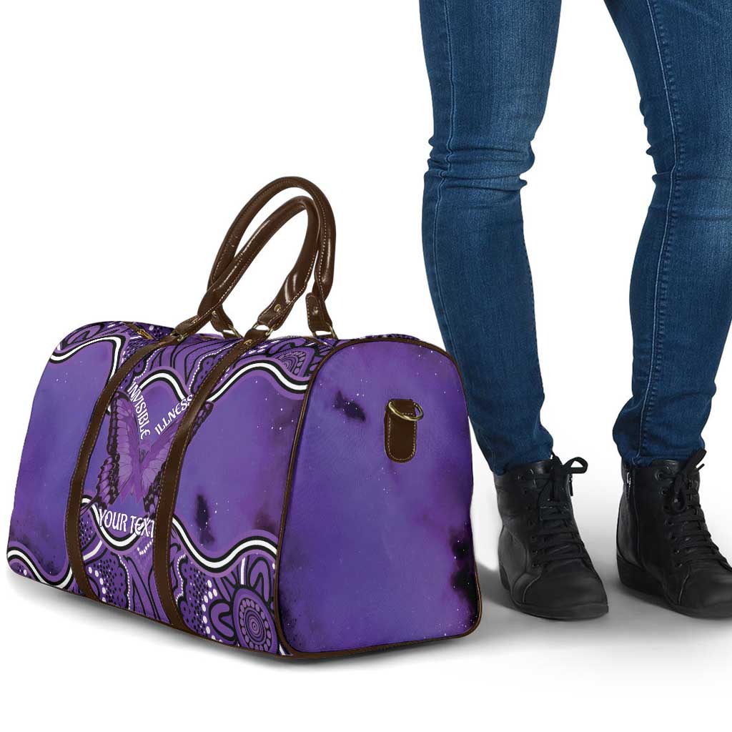 Australia Lupus Awareness Month Personalised Travel Bag Butterfly Purple Ribbon Invisible Illness Indigenous Art