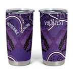 Australia Lupus Awareness Month Personalised Tumbler Cup Butterfly Purple Ribbon Invisible Illness Indigenous Art