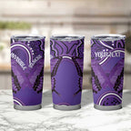 Australia Lupus Awareness Month Personalised Tumbler Cup Butterfly Purple Ribbon Invisible Illness Indigenous Art