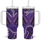 Australia Lupus Awareness Month Personalised Tumbler With Handle Butterfly Purple Ribbon Invisible Illness Indigenous Art