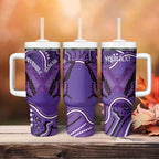 Australia Lupus Awareness Month Personalised Tumbler With Handle Butterfly Purple Ribbon Invisible Illness Indigenous Art