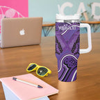 Australia Lupus Awareness Month Personalised Tumbler With Handle Butterfly Purple Ribbon Invisible Illness Indigenous Art