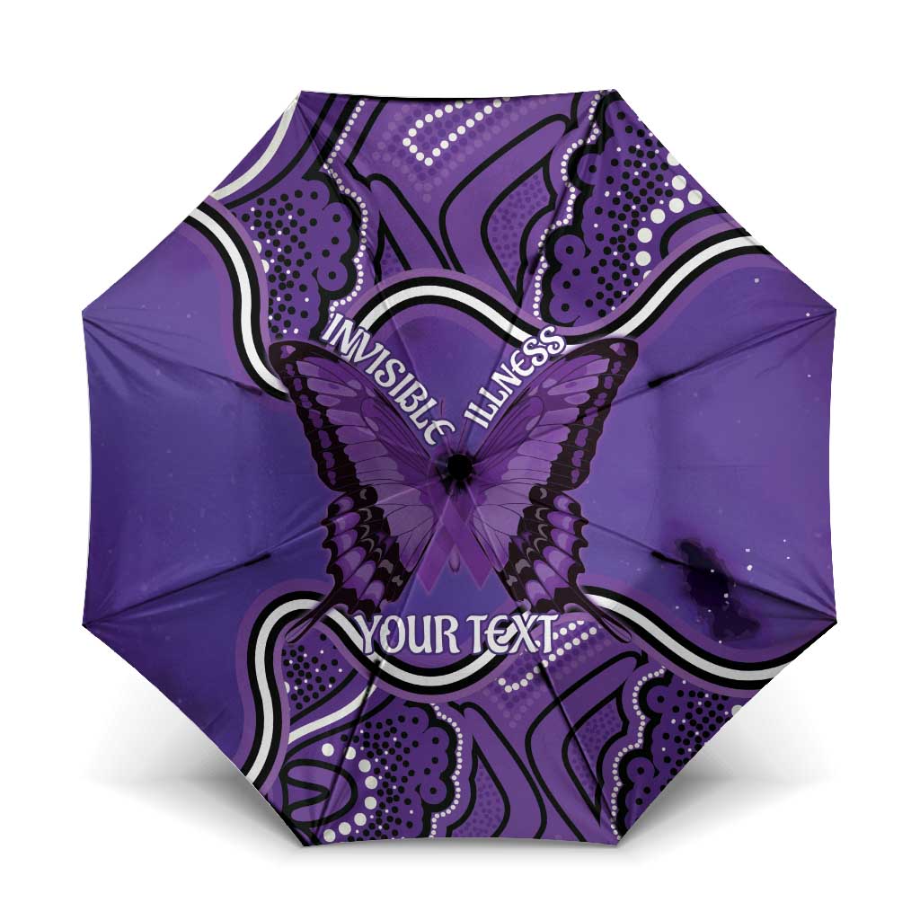 Australia Lupus Awareness Month Personalised Umbrella Butterfly Purple Ribbon Invisible Illness Indigenous Art