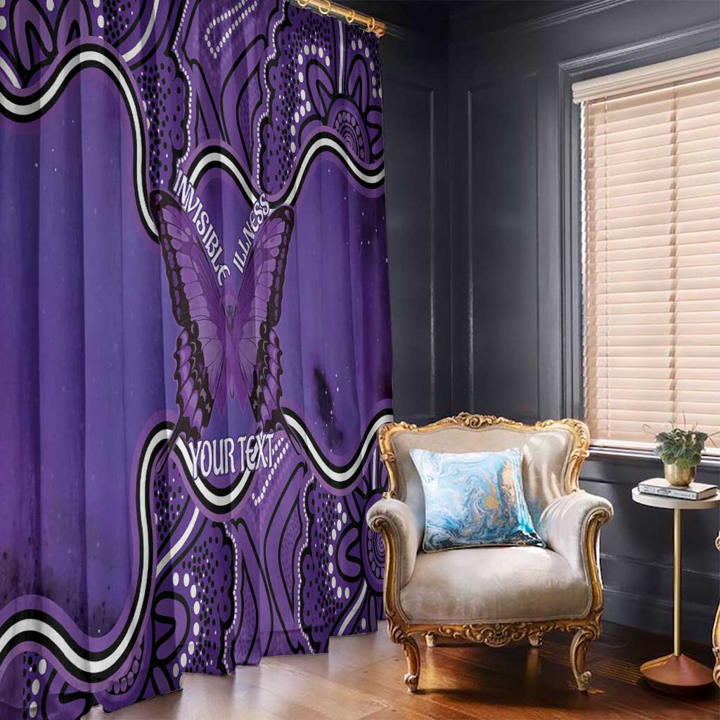Australia Lupus Awareness Month Personalised Window Curtain Butterfly Purple Ribbon Invisible Illness Indigenous Art