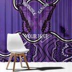 Australia Lupus Awareness Month Personalised Window Curtain Butterfly Purple Ribbon Invisible Illness Indigenous Art