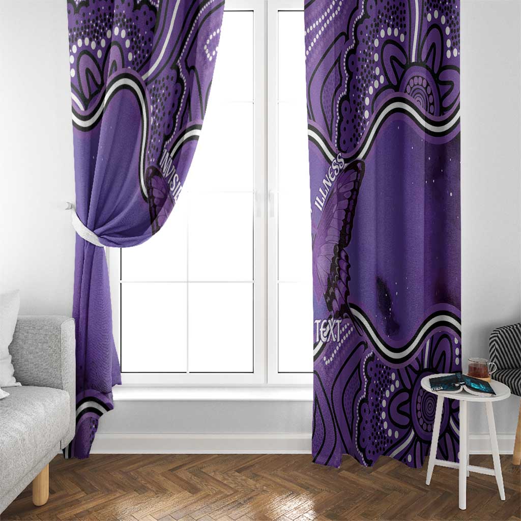 Australia Lupus Awareness Month Personalised Window Curtain Butterfly Purple Ribbon Invisible Illness Indigenous Art