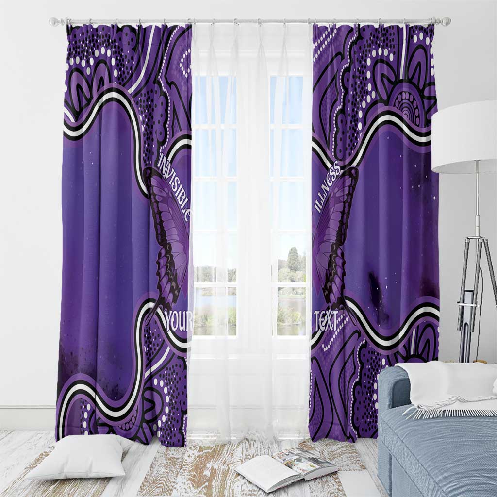 Australia Lupus Awareness Month Personalised Window Curtain Butterfly Purple Ribbon Invisible Illness Indigenous Art